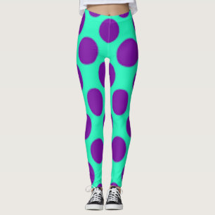Teal With Purple Polka Dots! Leggings