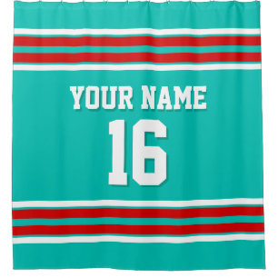 Teal with Red White Stripes Sports Jersey