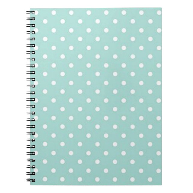 Teal with White Polka Dots Notebook (Front)