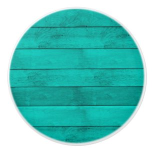 Teal Wood Ceramic Pull