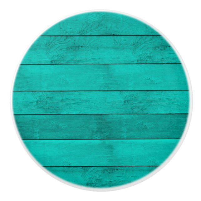 Teal Wood Ceramic Pull (Front)