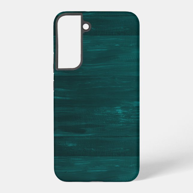 Teal wood texture stripes samsung galaxy case (Back)