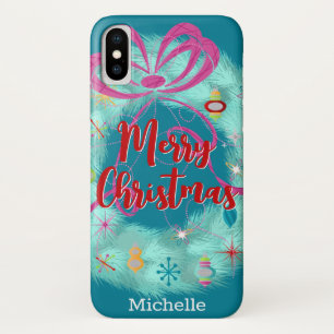 Teal Wreath Retro Christmas  Case-Mate iPhone Case