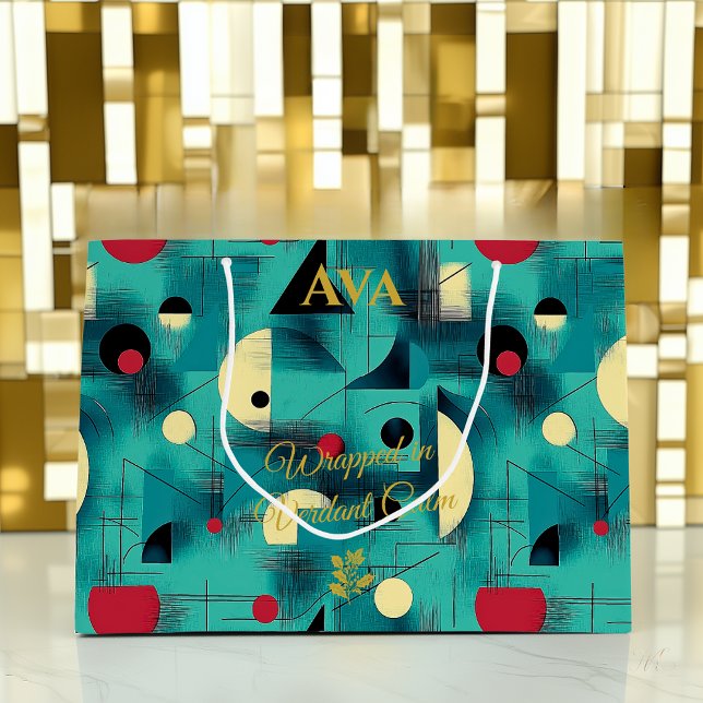 Teal & Yellow Abstract Geometric Gift Bag (Creator Uploaded)