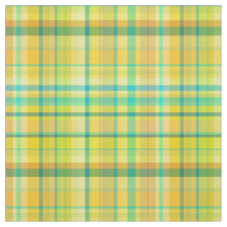 Teal Yellow Aqua Preppy Madras Style Plaid Sz6#4 Fabric
