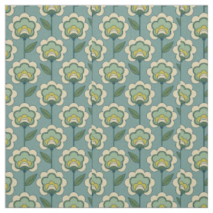Teal & Yellow Floral Pattern Fabric