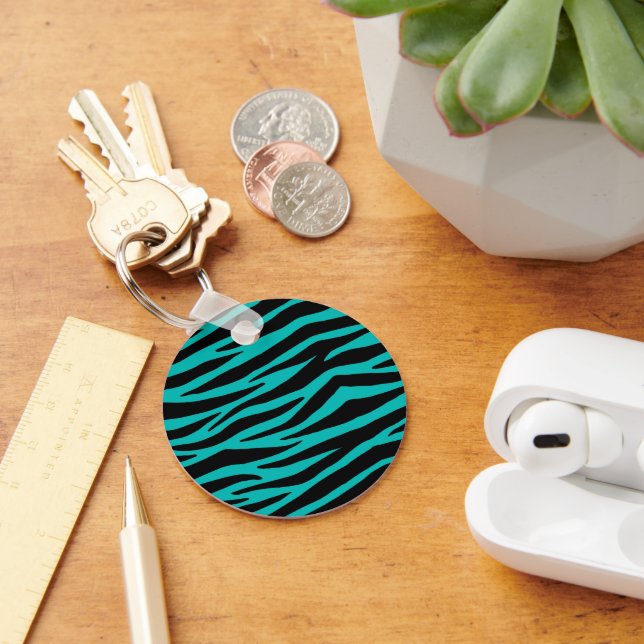 Teal Zebra Keychain (Desk)