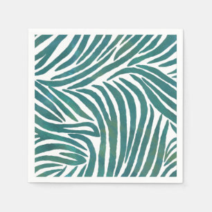 Teal Zebra Print Napkin