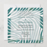 Teal Zebra Print Wedding