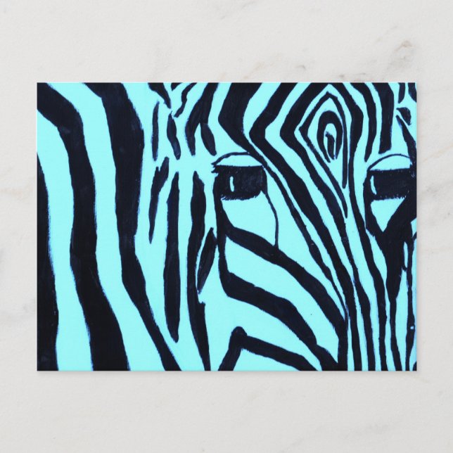 Teal Zebre Postcard (Front)