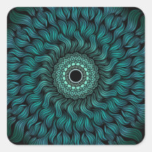 Teal Zentangle/Mandala Sticker