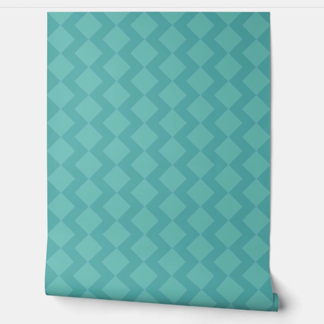 Teal zigzag diamond pattern wallpaper (Unrolling)