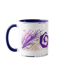 Teale and Purple Geometric  - 2-sided Ringer Mug