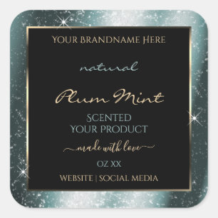 Tealish Metal Sparkle Glitter Frame Product Label