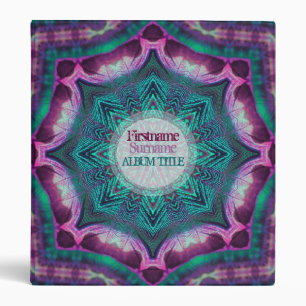 TealPink Geometric Art Pattern Album Binder