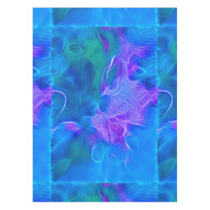 Teals & Mauves Abstract Fractal Art Tablecloth