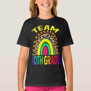 Team 10th Grade Rainbow Leopard Back To School T-Shirt