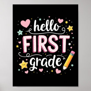 Team 1st Grade Back To School Outfit 1 Poster
