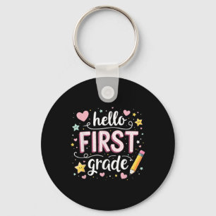 Team 1st Grade Back To School Outfit Breezy (2) Keychain
