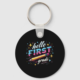 Team 1st Grade Back To School Outfit Breezy (3) Keychain