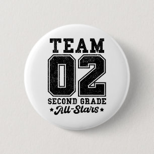 Team 2nd Grade All-stars Back To School Sports Jer 2 Inch Round Button