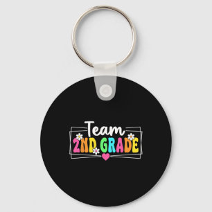 Team 2nd Grade Back To School Teacher Student Seco Keychain