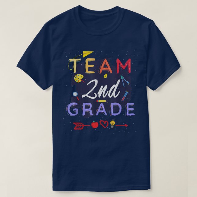 Team 2nd Grade Back To School Teacher Student T-Sh T-Shirt (Design Front)