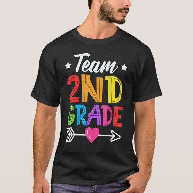 Team 2nd Grade Teacher Student Kid Back To School  T-Shirt (Front)