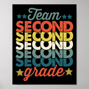 Team 2nd Second Grade Back To School Teacher Kids  Poster