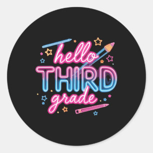 Team 3rd Grade Back To School Year Wear Classic Round Sticker