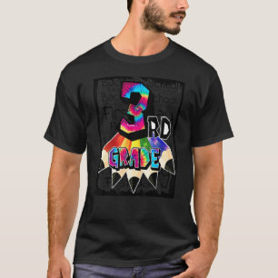 Team 3rd Grade Typography Tie Dye Teacher Back To T-Shirt