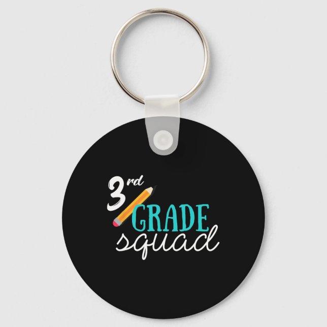 Team 3rd Third Grade Teacher Byck To School Gift  Keychain (Front)