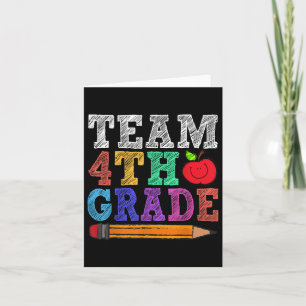 Team 4th Fourth Grade Teacher Funny Back To School Card