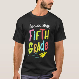 Team 5th Fifth Grade Sunglasses Teacher Kids Back  T-Shirt