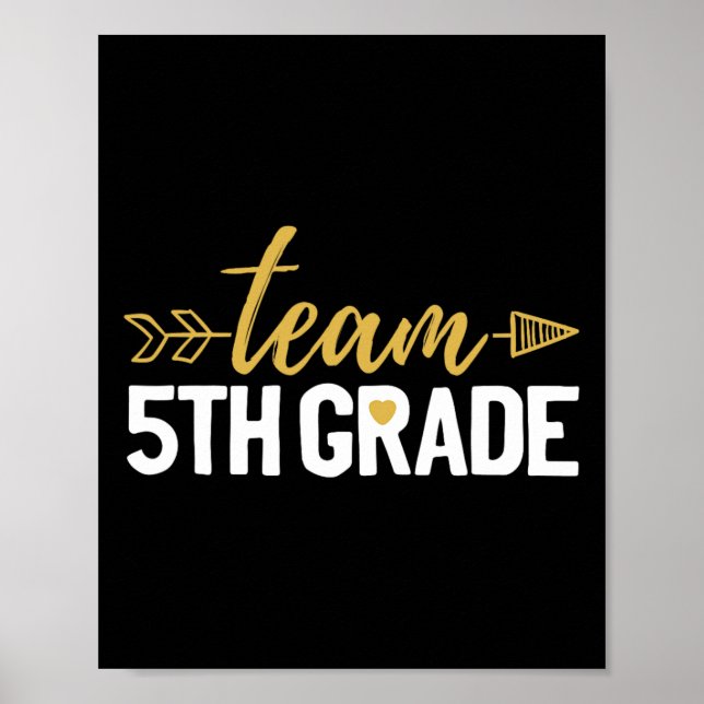 Team 5th Grade Hello Fifth Grade Crew Squad Teache Poster (Front)