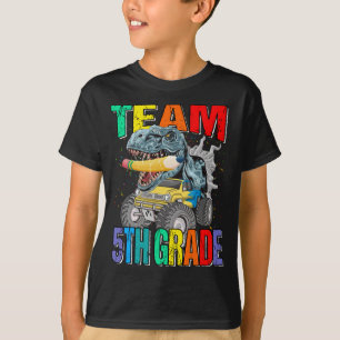 Team 5th Grade Monster Truck Dinosaur Boys T-Shirt