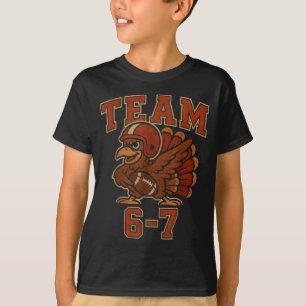 Team 67 Thanksgiving Turkey Football Boys Kids Six T-Shirt