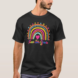 Team 8th Grade Teacher Leopard Rainbow First Day O T-Shirt