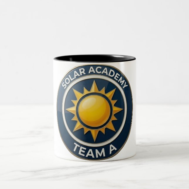 "Team A – SOLAR ACADEMY Bold Text Design for Leade Two-Tone Coffee Mug (Center)