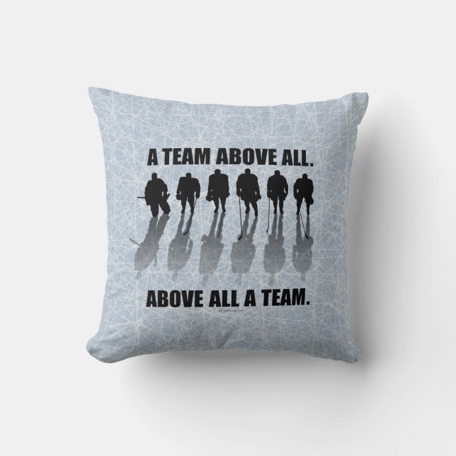 Team Above All (Hockey) Throw Pillow (Front)