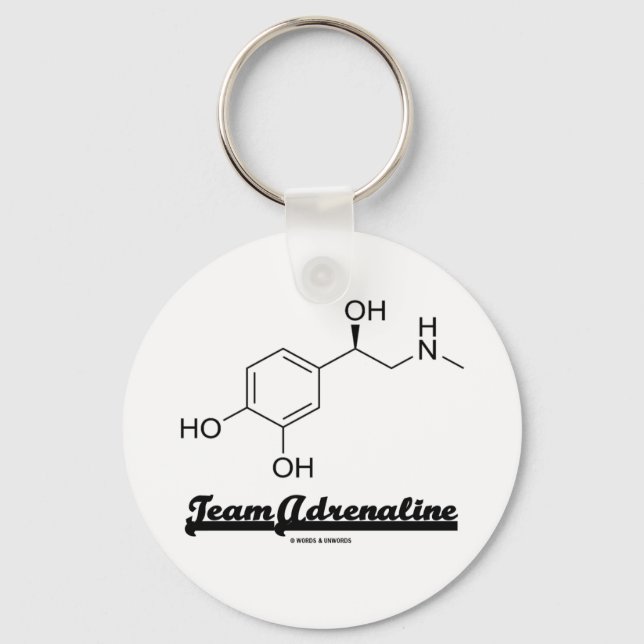 Team Adrenaline (Chemical Molecule Humour) Keychain (Front)