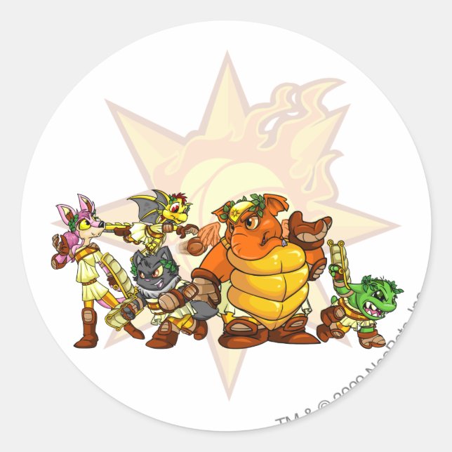 Team Altador Group Classic Round Sticker (Front)