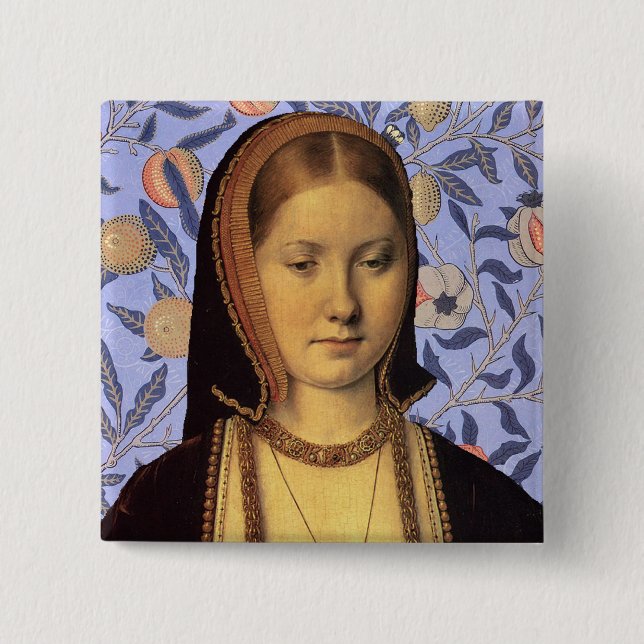 Team Aragon - Portrait Queen Catherine of Aragon 2 Inch Square Button (Front)