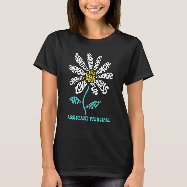 Team Assistant Principal Typography Flower Back To T-Shirt (Front)