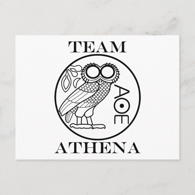 Team Athena (Engravers Font) Postcard (Front)