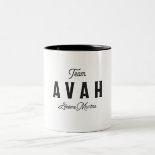 Team Avah Lifetime Member Personalized Name Two-Tone Coffee Mug