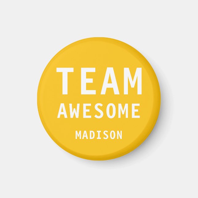 Team Awesome Personalized Name Magnet (Front)