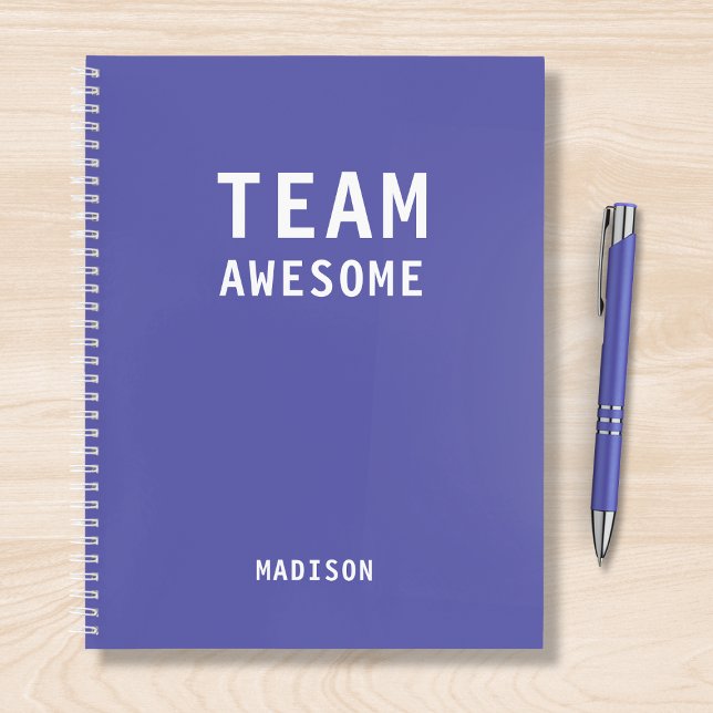 Team Awesome Purple Personalized Name Notebook (Creator Uploaded)