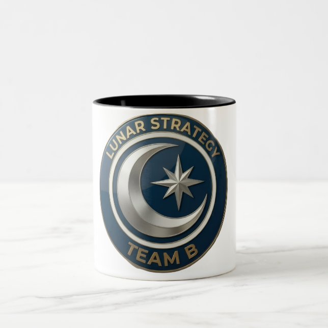 Team B Lunar Strategy Emblem | Moon & Star Leaders Two-Tone Coffee Mug (Center)