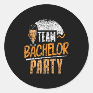 Team Bachelor Party Bride Groom _1 Classic Round Sticker
